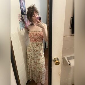 Floral Maxi Dress with Smocked Bodice